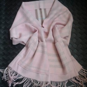 Soft Wool Scarves Pink Plaid Fall Pashmina Scarf